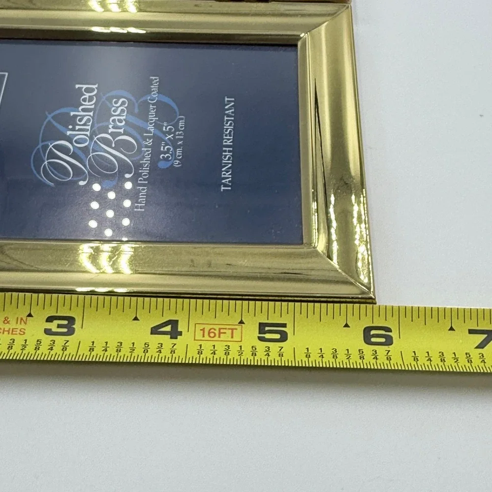 Classic Traditions Polished Brass Double Hinged Picture Frame 3.5x5 Gold Tone